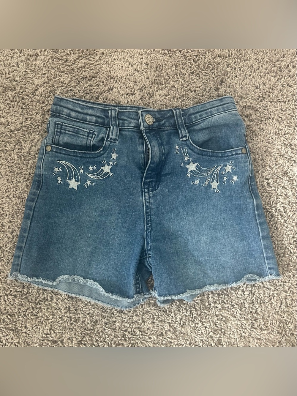 Epic Threads Blue Denim Star-Embroidered Kids Shorts